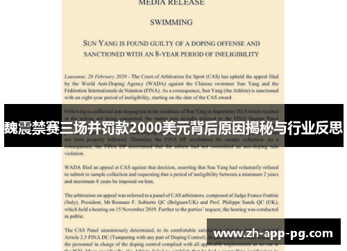 魏震禁赛三场并罚款2000美元背后原因揭秘与行业反思